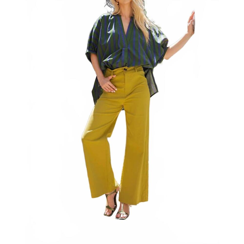 NEW GLAM high-waist straight pants in yellow